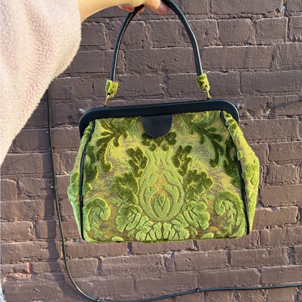 Elegant Green Velvet Handbag